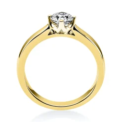 Solitär Ring 750 Gold Gelbgold Diamant Brillant 0,40 Ct. 4er-Krappe B: 2,6mm