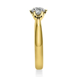 Solitär Ring 585 Gold Gelbgold Diamant Brillant 0,50 Ct. 6er-Krappe B: 3,1mm
