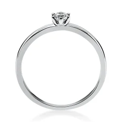 Solitär Ring 585 Gold Weißgold Brillant 0,15 Ct B: 10,6mm, H: 10,5mm, S: 2,8mm