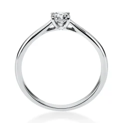 Solitär Ring 750 Gold Weißgold Diamant Brillant 0,25 Ct 4er-Krappe B: 1,9mm