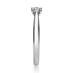 Solitär Ring 585 Gold Weißgold Diamant Brillant 0,25 Ct 4er-Krappe B: 1,9mm