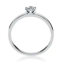 Solitär Ring 750 Gold Weißgold Diamant Brillant 0,25 Ct 6er-Krappe B: 1,7mm