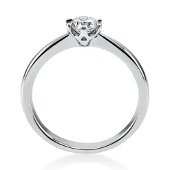 Solitär Ring 750 Gold Weißgold Diamant Brillant 0,40 Ct. 6er-Krappe B: 2,8mm