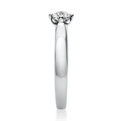 Solitär Ring 750 Gold Weißgold Diamant Brillant 0,30 Ct. 4er-Krappe B: 2,4mm