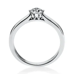 Solitär Ring 585 Gold Weißgold Diamant Brillant 0,30 Ct. 4er-Krappe B: 2,4mm