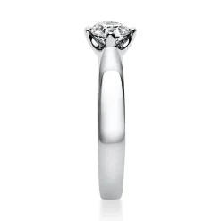 Solitär Ring 750 Gold Weißgold Diamant Brillant 0,40 Ct. 4er-Krappe B: 2,6mm