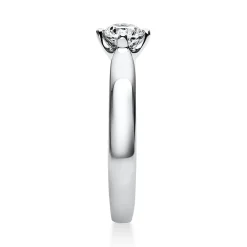 Solitär Ring 750 Gold Weißgold Diamant Brillant 0,50 Ct. 4er-Krappe B: 2,6mm