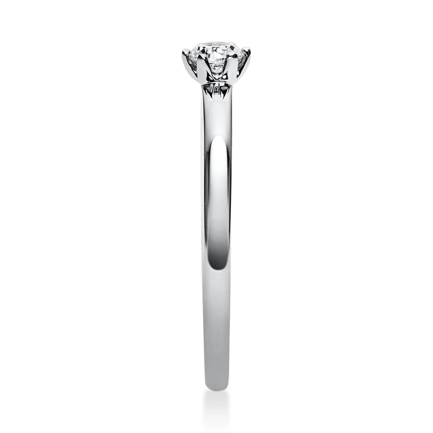 Solitär Ring 950 Platin Brillant 0,15 Ct B: 10,6mm, H: 10,5mm, S: 2,8mm