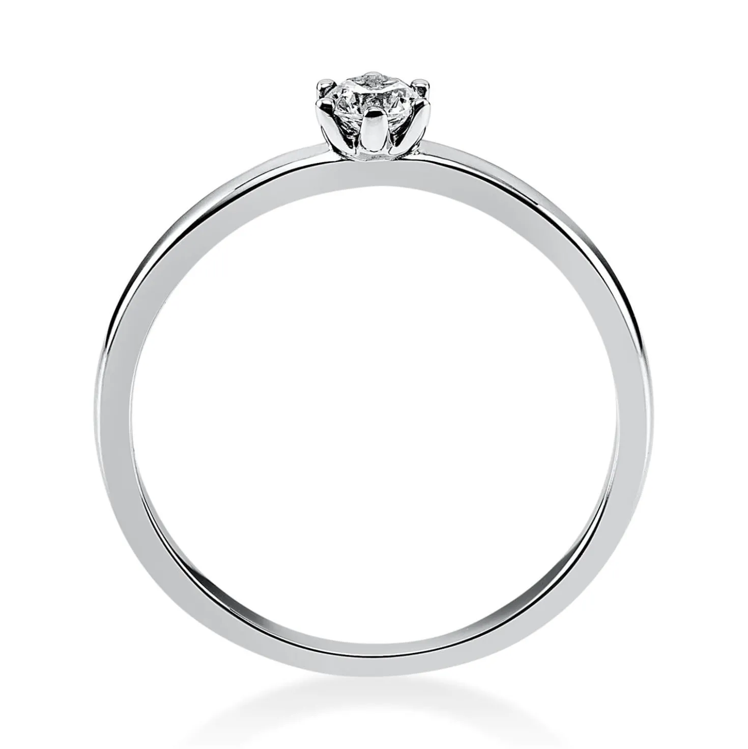 Solitär Ring 950 Platin Brillant 0,15 Ct B: 10,6mm, H: 10,5mm, S: 2,8mm