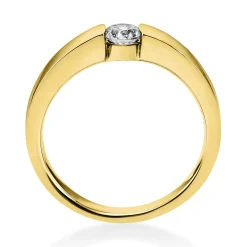 Solitär Ring Spannring aus 750 Gold Gelbgold mit Diamant Brillant 0,25 Ct.