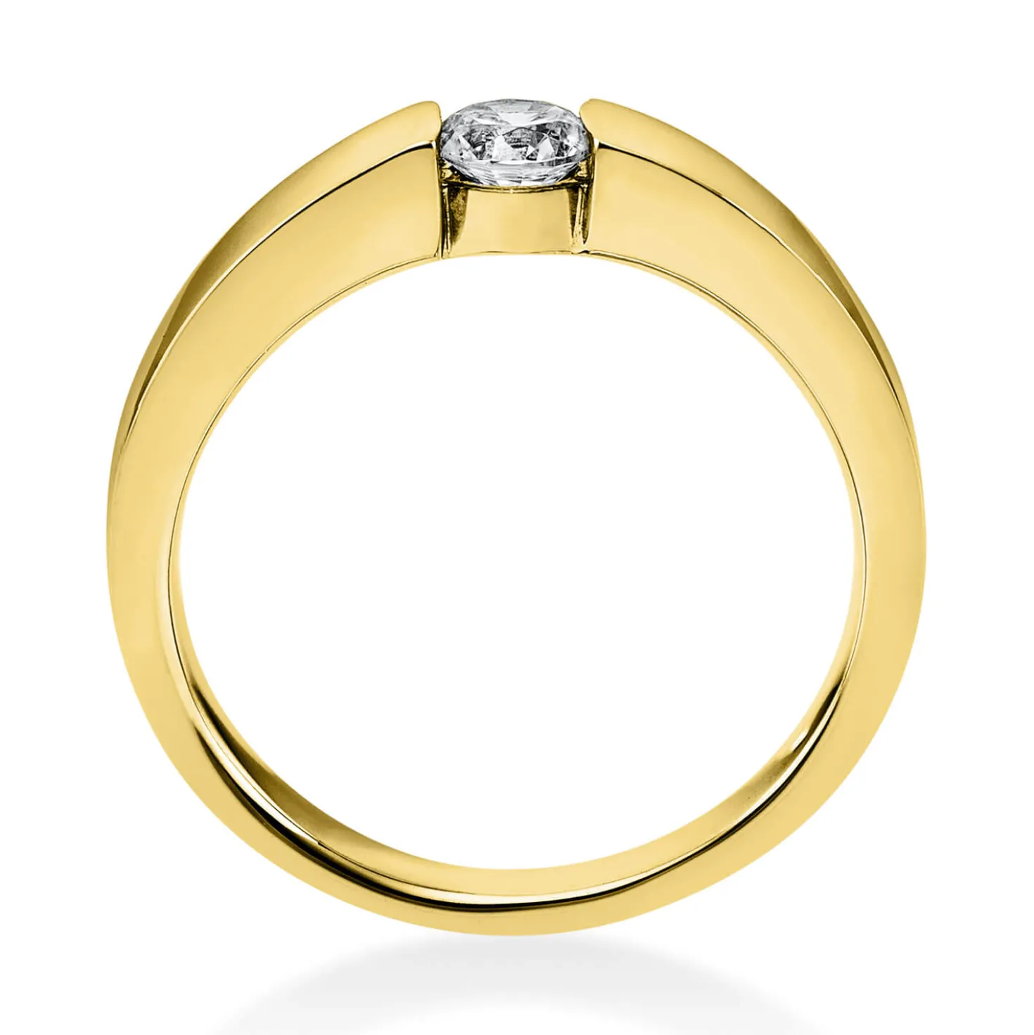 Solitär Ring Spannring aus 750 Gold Gelbgold mit Diamant Brillant 0,25 Ct.