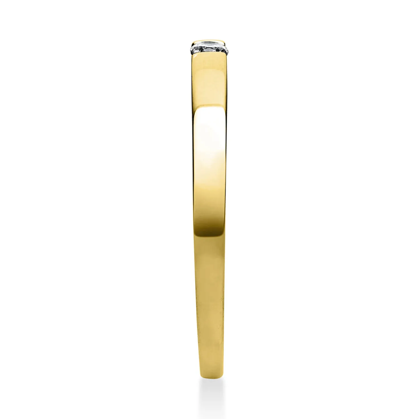 Solitär Ring Spannring aus 750 Gold Gelbgold mit Diamant Brillant 0,05 Ct.