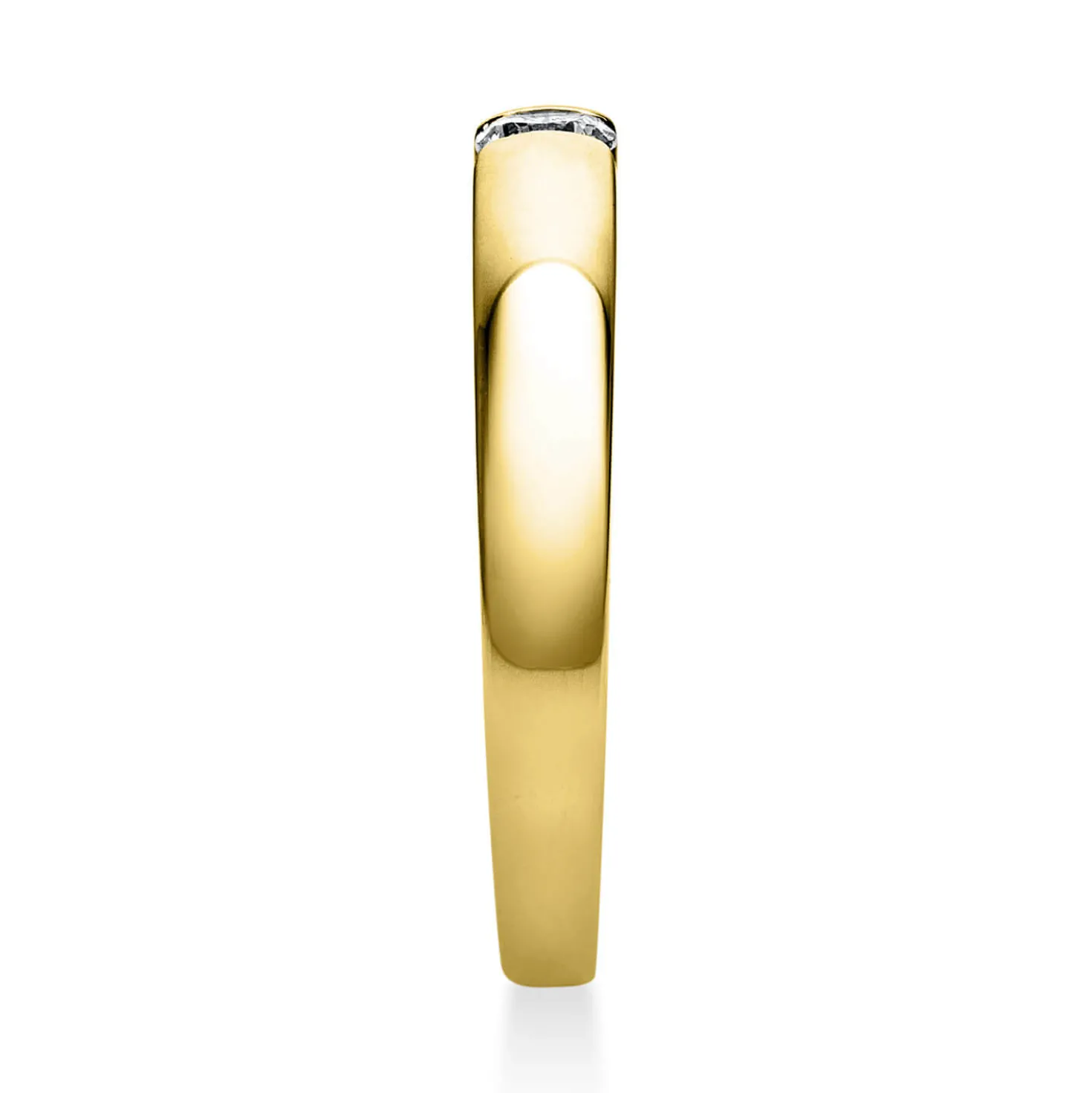 Solitär Ring Spannring aus 585 Gold Gelbgold mit Diamant Brillant 0,15 Ct.