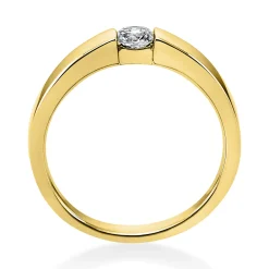 Solitär Ring Spannring aus 750 Gold Gelbgold mit Diamant Brillant 0,20 Ct.