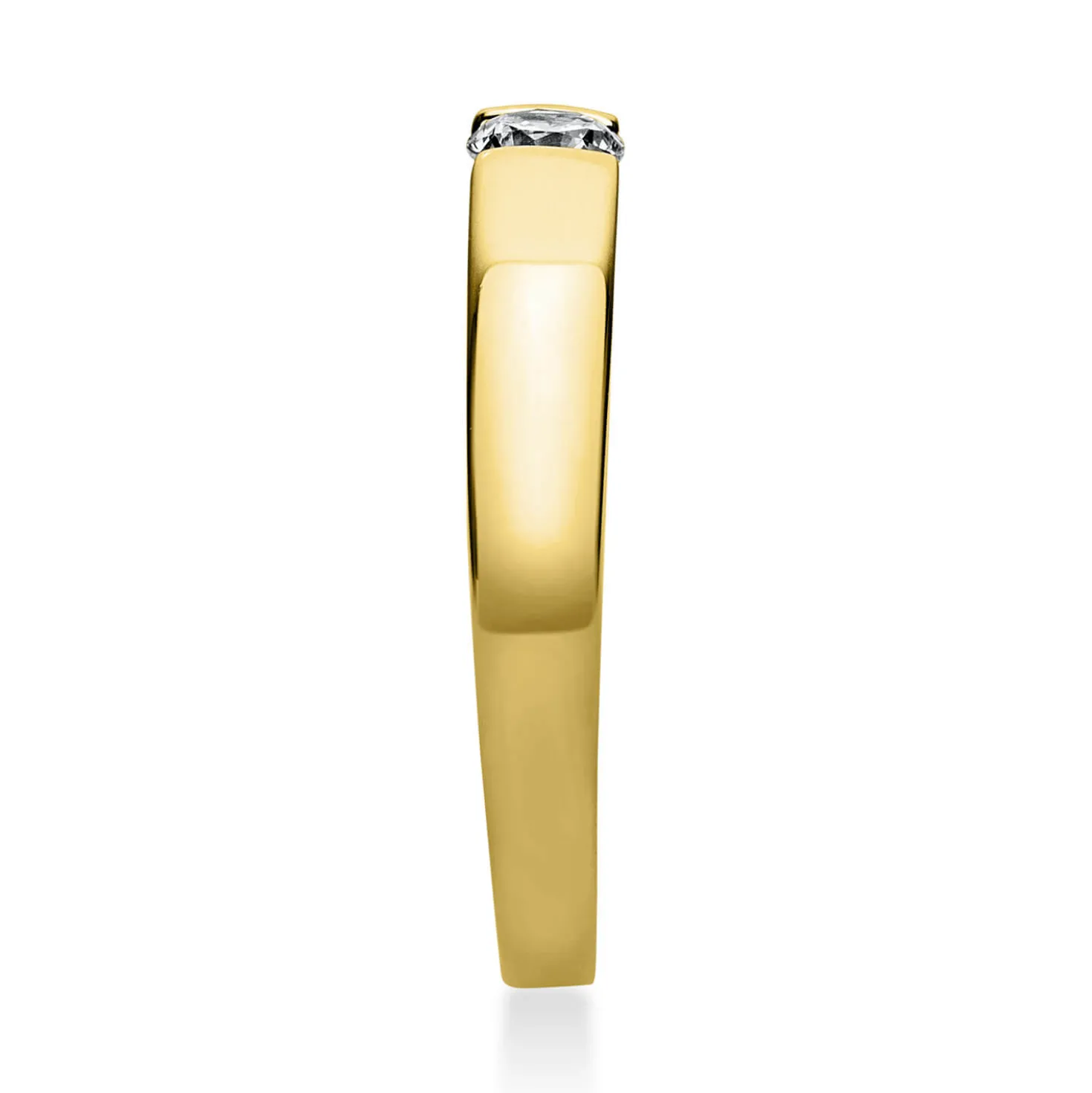 Solitär Ring Spannring aus 750 Gold Gelbgold mit Diamant Brillant 0,20 Ct.