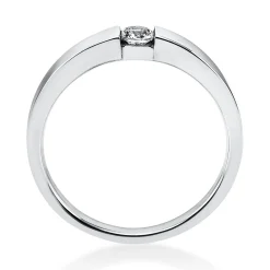 Solitär Ring Spannring aus 585 Gold Weißgold mit Diamant Brillant 0,15 Ct.