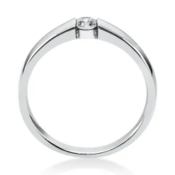 Solitär Ring Spannring aus 750 Gold Weißgold mit Diamant Brillant 0,15 Ct.