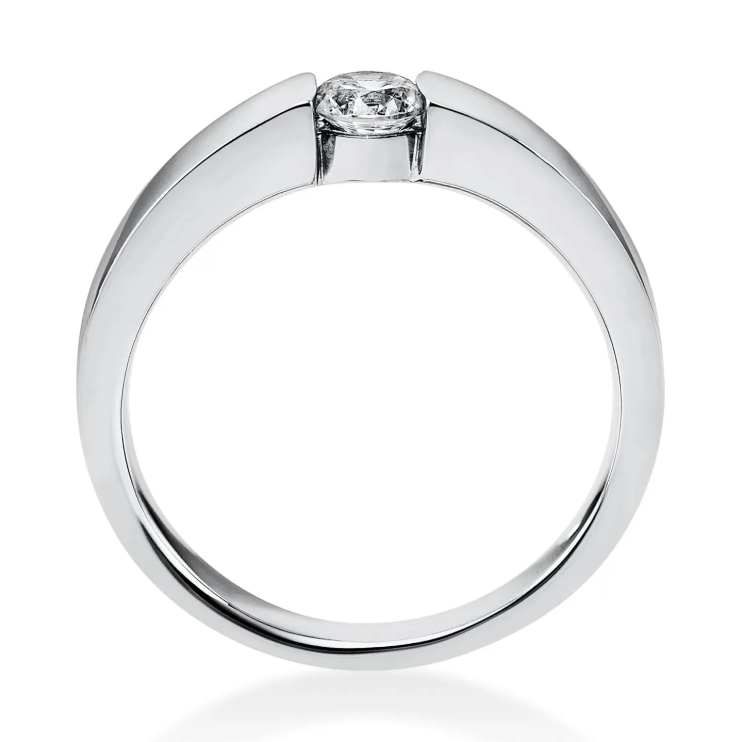 Solitär Ring Spannring aus 750 Gold Weißgold mit Diamant Brillant 0,25 Ct.