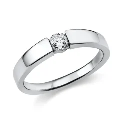 Solitär Ring Spannring aus 585 Gold Weißgold mit Diamant Brillant 0,20 Ct.