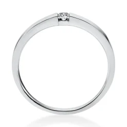 Solitär Ring Spannring aus 750 Gold Weißgold mit Diamant Brillant 0,05 Ct.