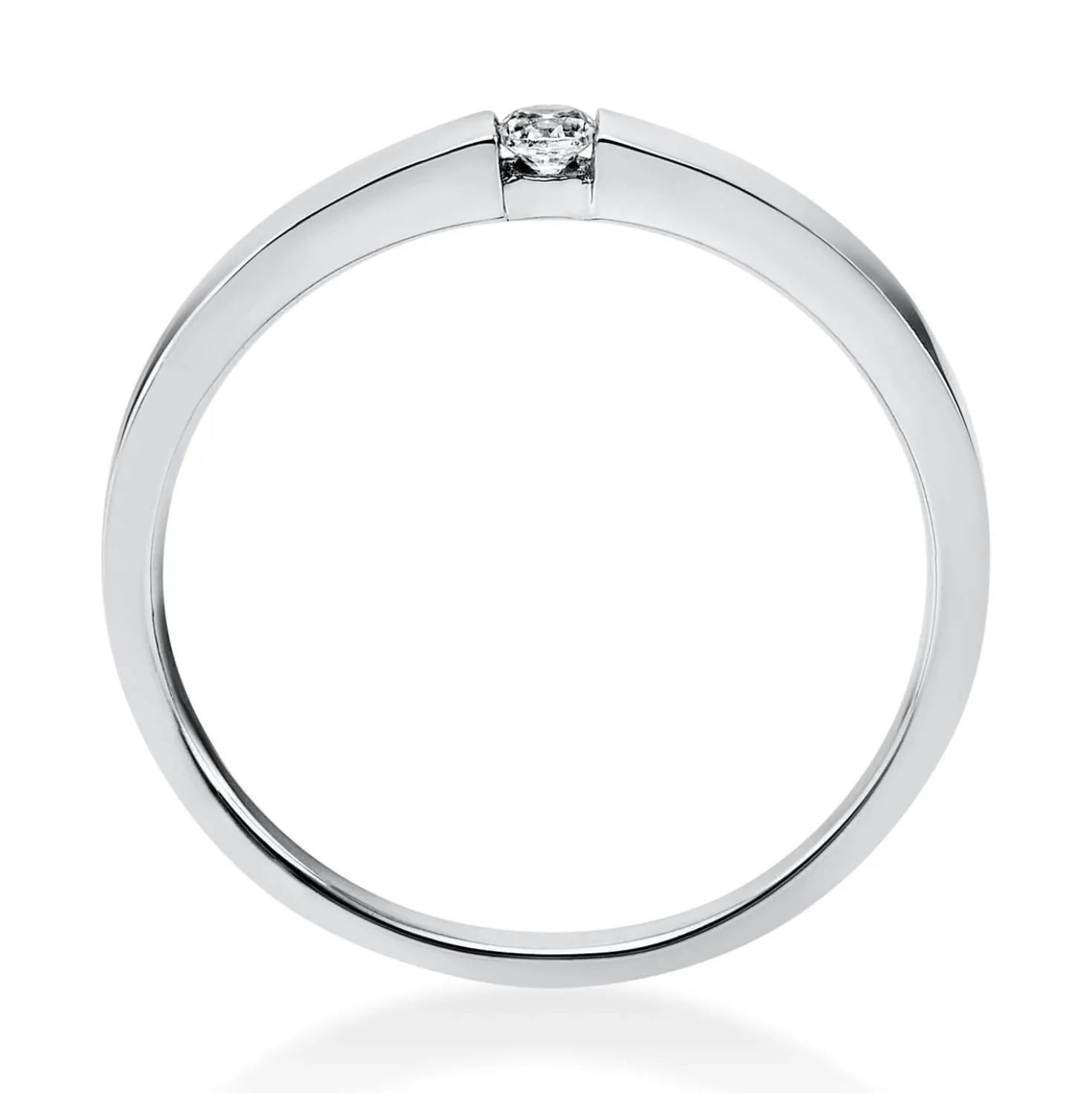 Solitär Ring Spannring aus 750 Gold Weißgold mit Diamant Brillant 0,05 Ct.
