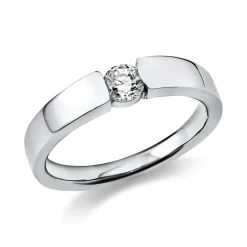 Solitär Ring Spannring aus 950 Platin mit Diamant Brillant 0,25 Ct.