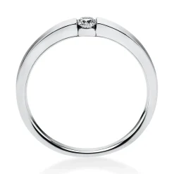 Solitär Ring Spannring aus 950 Platin mit Diamant Brillant 0,10 Ct.