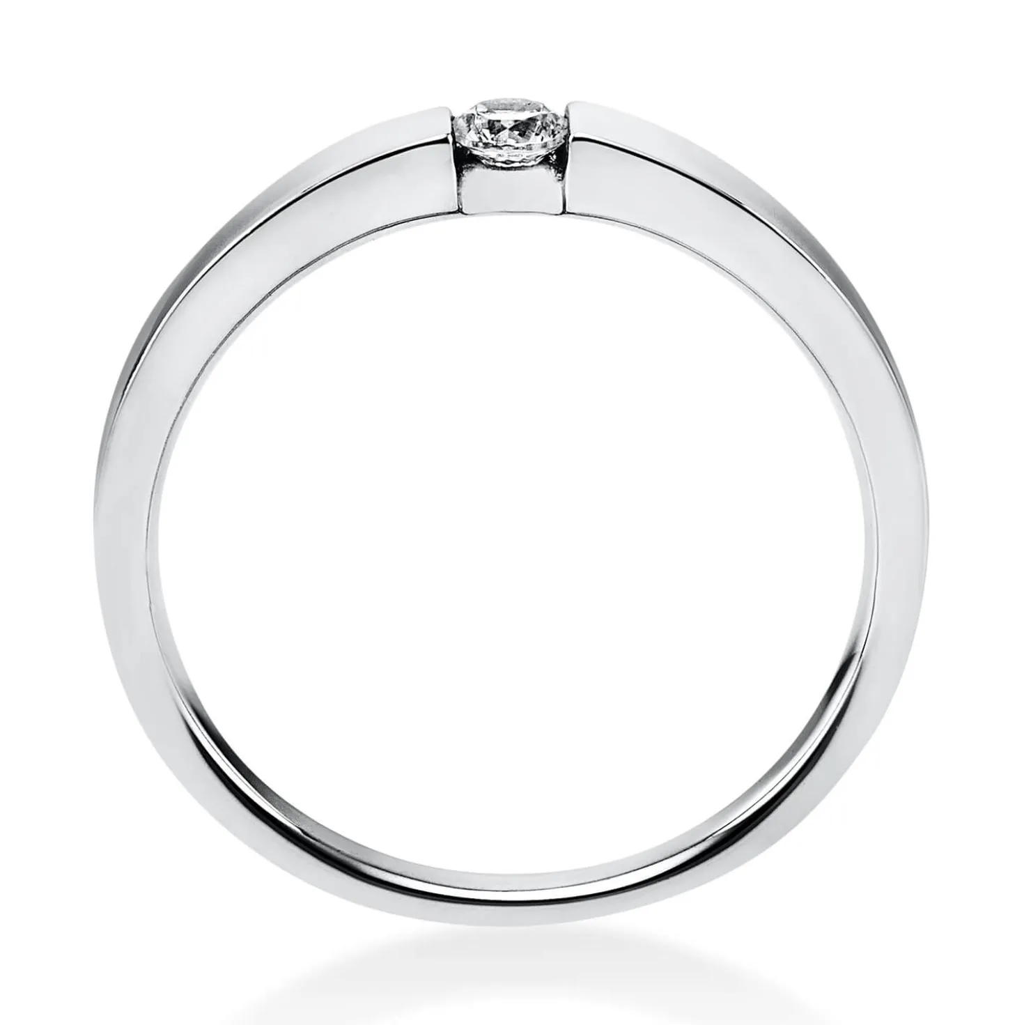 Solitär Ring Spannring aus 950 Platin mit Diamant Brillant 0,10 Ct.