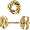 Stecker Ohrstecker Knoten 5,3mm 333 Gold Gelbgold matt glänzend verschlungen