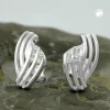 Stecker Ohrstecker, mit Zirkonia, streifig, 925 Silber Sterlingsilber
