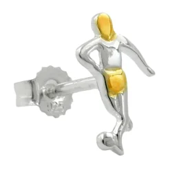 Stecker Ohrstecker Ohrschmuck, Fußballspieler 2ton, 925 Silber, Unisex