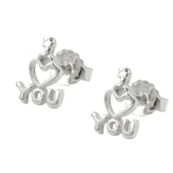 Stecker Ohrstecker Ohrschmuck, I LOVE YOU, echtes 925 Silber, Damen