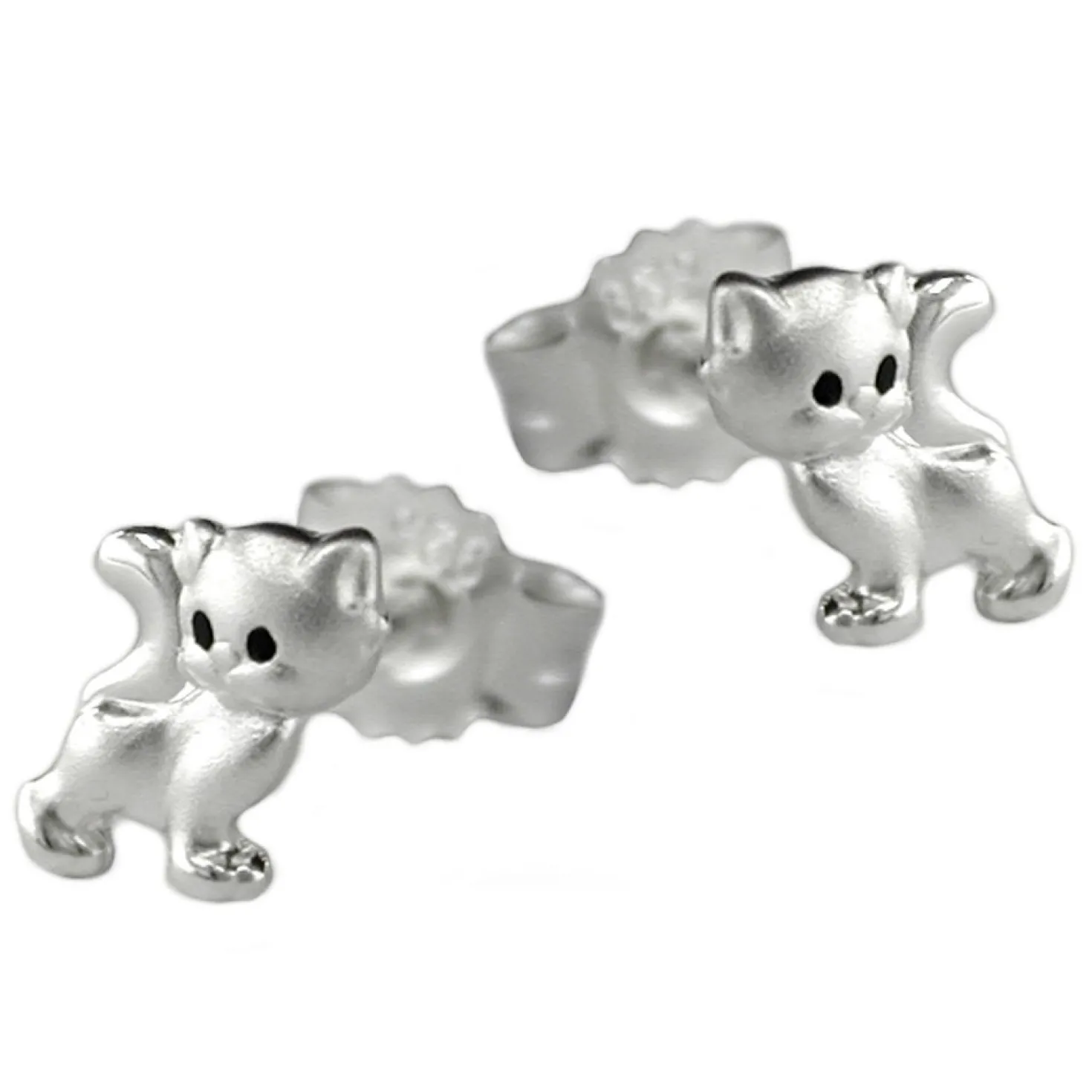 Stecker Ohrstecker Ohrschmuck, Katze Kätzchen, 925 Silber, für Kinder