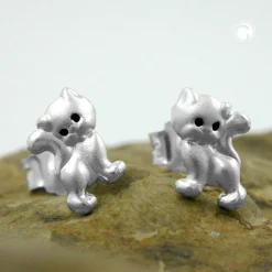 Stecker Ohrstecker Ohrschmuck, Katze Kätzchen, 925 Silber, für Kinder