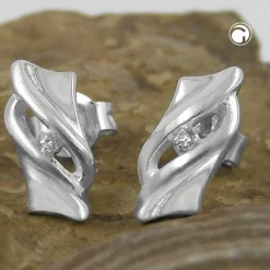 Stecker Ohrstecker Ohrschmuck mit Zirkonia, echtes 925 Silber, Damen