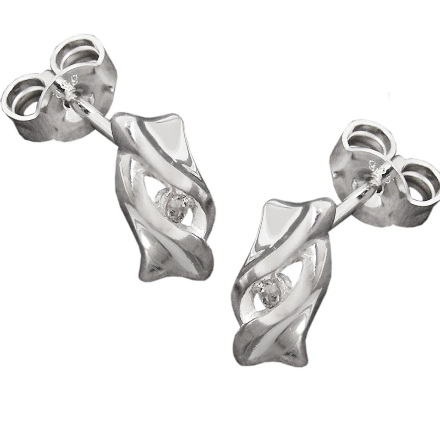 Stecker Ohrstecker Ohrschmuck mit Zirkonia, echtes 925 Silber, Damen