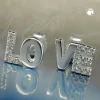 Stecker Ohrstecker Ohrschmuck mit Zirkonia, LOVE, 925 Silber, Damen