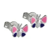 Stecker Ohrstecker Ohrschmuck, Schmetterling, lila, 925 Silber, Kinder