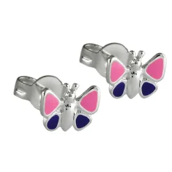 Stecker Ohrstecker Ohrschmuck, Schmetterling, lila, 925 Silber, Kinder