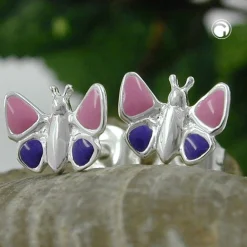 Stecker Ohrstecker Ohrschmuck, Schmetterling, lila, 925 Silber, Kinder