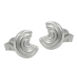 Stecker Ohrstecker Ohrschmuck, Segment mit Rillen, 925 Silber, Damen