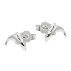 Stecker Ohrstecker Ohrschmuck, springender Delfin, 925 Silber, Damen