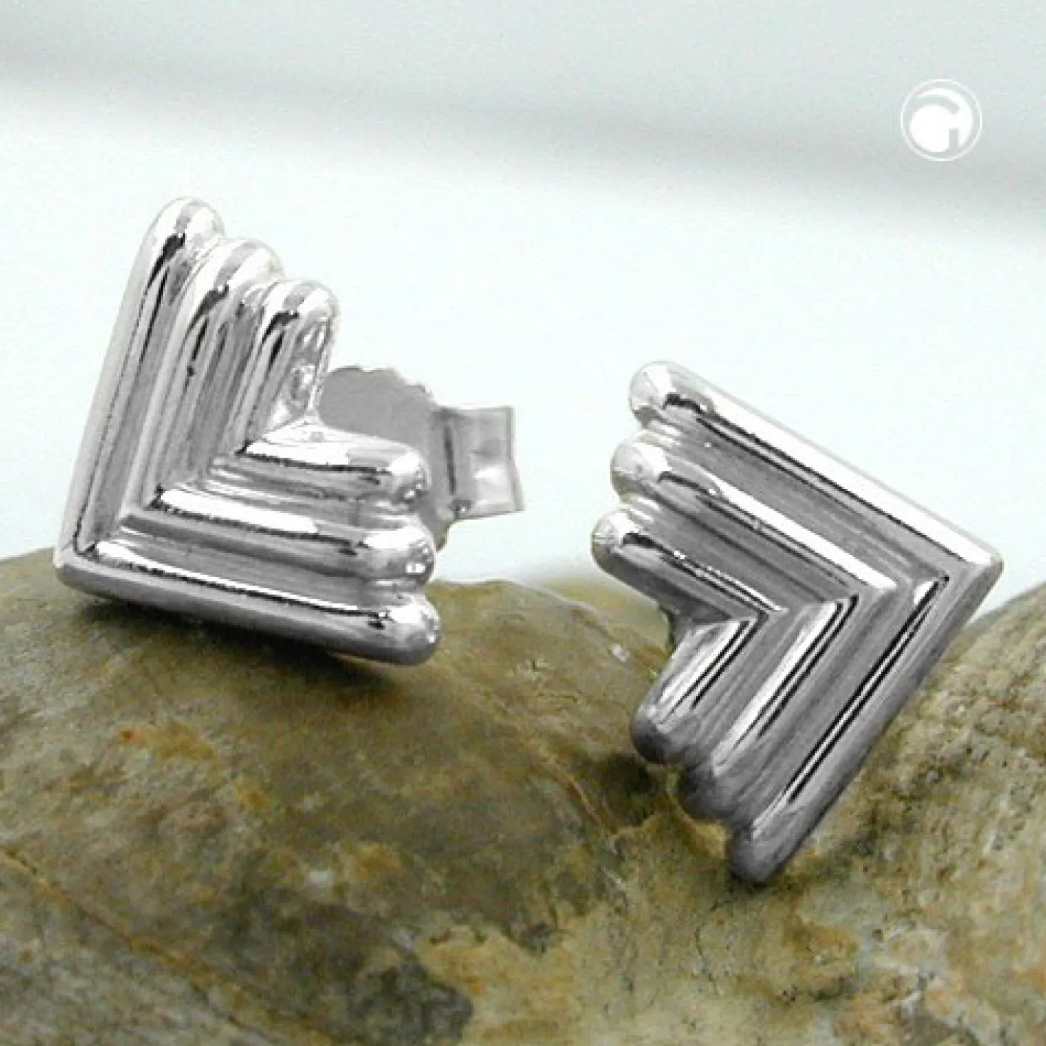 Stecker Ohrstecker Ohrschmuck, Winkel 3 fach, 925 Silber, Damen