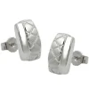 Stecker Ohrstecker, Viereck X, matt-glänzend, aus echtem 925 Silber