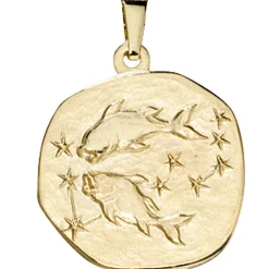 Sternzeichen Fische - Anhänger 19,3x22,3mm aus 333 Gold Gelbgold Unisex