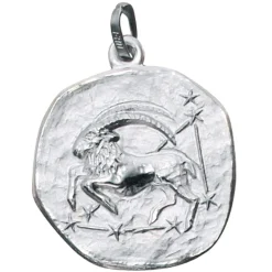 Sternzeichen Steinbock - Anhänger 19,3x22,5mm aus 925 Echt Silber Unisex