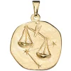 Sternzeichen Waage - Anhänger 19,3x22,3mm aus 333 Gold Gelbgold Unisex