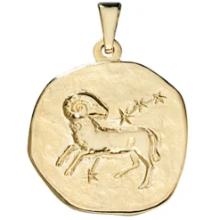 Sternzeichen Widder - Anhänger 19,3x22,3mm aus 333 Gold Gelbgold Unisex