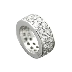 Taufring Anhänger 9x3mm mit viel Zirkonia weiß 925 Sterling Silber Taufe Baby