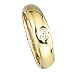 Taufring mit Zirkonia weiß glänzend aus 333 Gold Gelbgold Kinder